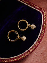 10K Solid Gold Celeste Bloom Hoop Earrings - CAMELLIA Single